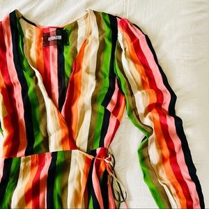 Reformation Polk Rainbow Stripe Mini Sundress